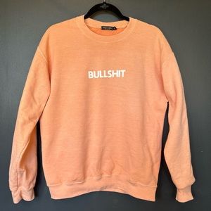 Neon orange bullshit sweatshirt (oversized)